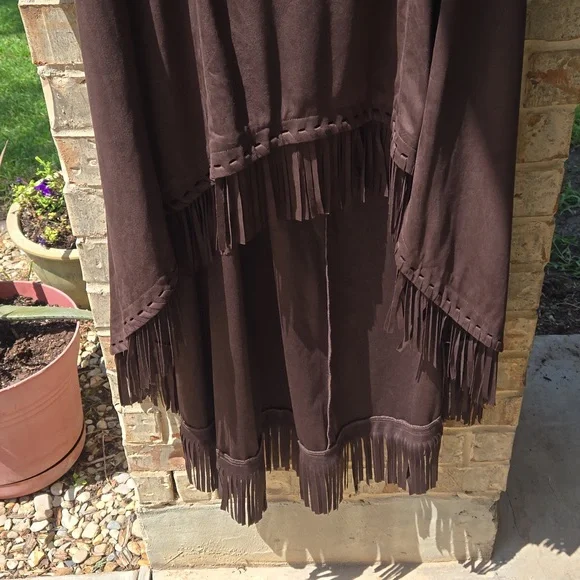 Pit to pit 19 hi low western dress with fringe xl - Picture 2 of 4